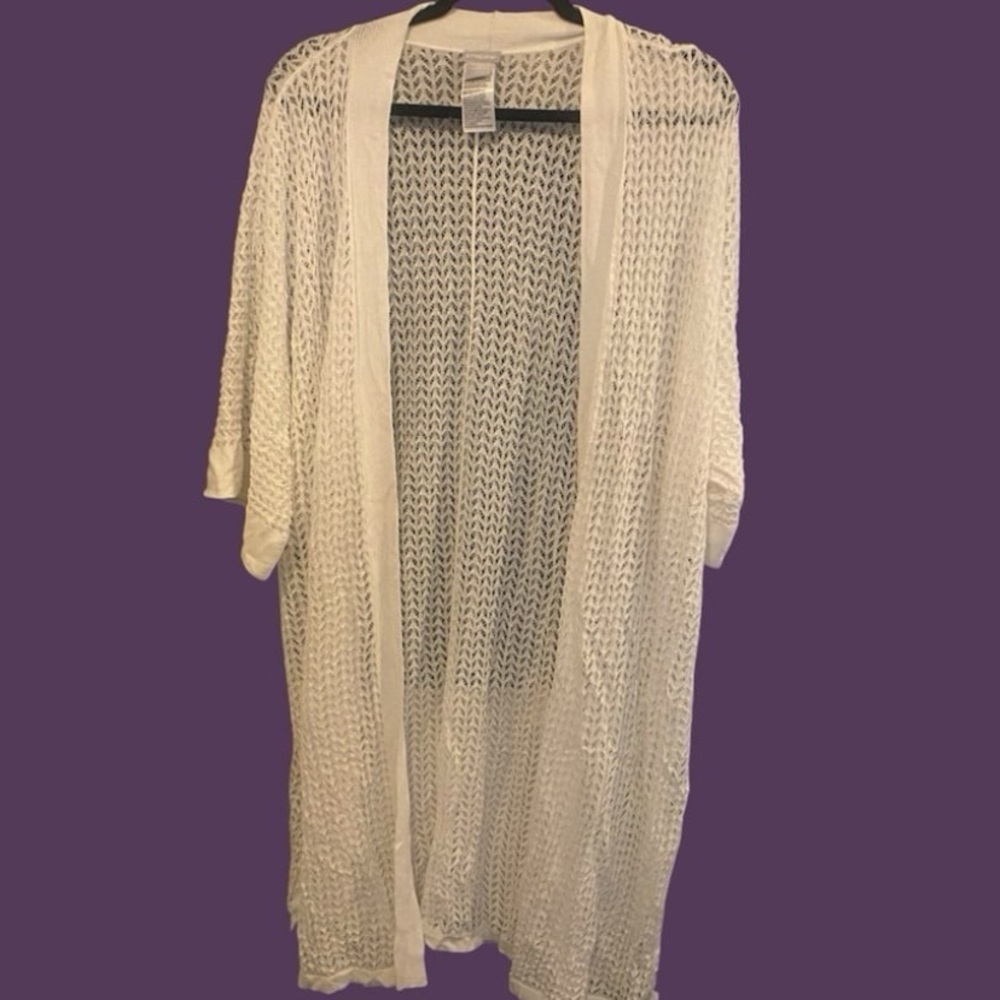 Chico's Elegant Cream Knit Cardigan